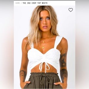 Princess Polly Ini crop top (white)